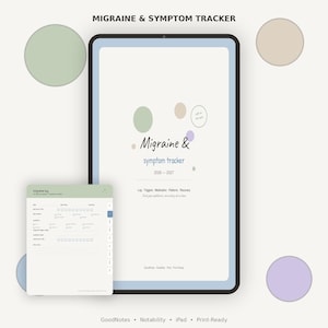Migrainesymptomen-tracker | Logboek voor chronische pijn, triggerdagboek (digitale pdf)