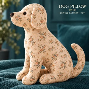 3D Dog Pillow Sewing Pattern PDF | Stuffed Animal Plushie Pattern | DIY Dog Craft Project | Instant Download Printable A4 A0 US Letter