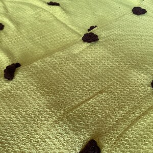 Beautiful Very Large Handmade Butter/Lemon Cake Yellow Bedspread/Cover with Brown Rosettes-Blanket/Bedding-90x90 image 5