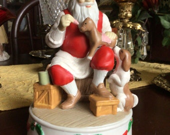 Ceramic Christmas Santa Musical Decoration/Ornament Dog/Toy Shop
