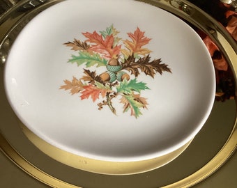 6" Rare-Beautiful Fall Autumn Leaves Crooksville Iva-Lure Bread/Dessert Plate