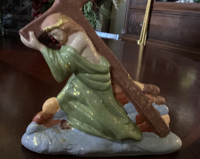 5x5x1 Painted Ceramic Jesus Carrying His Etsy