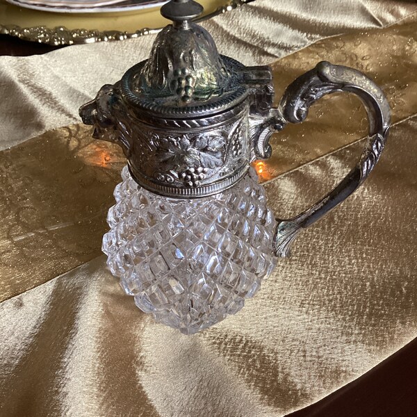 Glass Syrup Pitcher Etsy