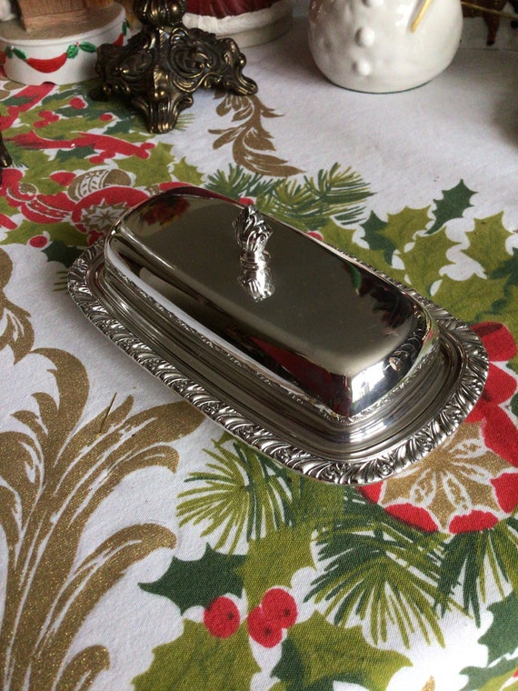 Home & Living Dining & Serving Lovely Large Vintage Silverplate and Cut Glass Divided Relish