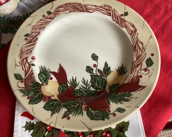 Three 9" Wedgwood Home Amway 1998 Christmas Fruit and Vine Dinner Plates