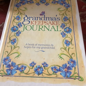 80 Page Hardcover Grandmas Keepsake Journal Book of Memories and Hopes for Grandchild