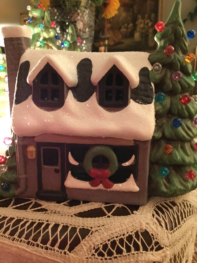 1988 Glenview Mold Large Ceramic Lighted Base Six Trees Four Etsy