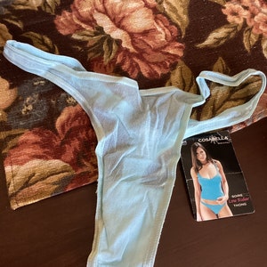 Aqua Blue  Cosabella Italy/Italian Soire Low Rider Womens Thong/Underwear