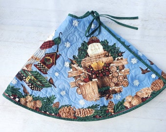 Tree Skirt with Santa ... Handmade Christmas Tree Skirt ... Piecework Quilted Tree Skirt ... Christmas Decor ... Classic Christmas