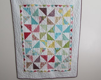 Pinwheel Baby Quilt-Chantilly fabric line