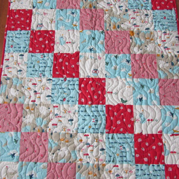 Organic Baby Quilt..Everyday Party...