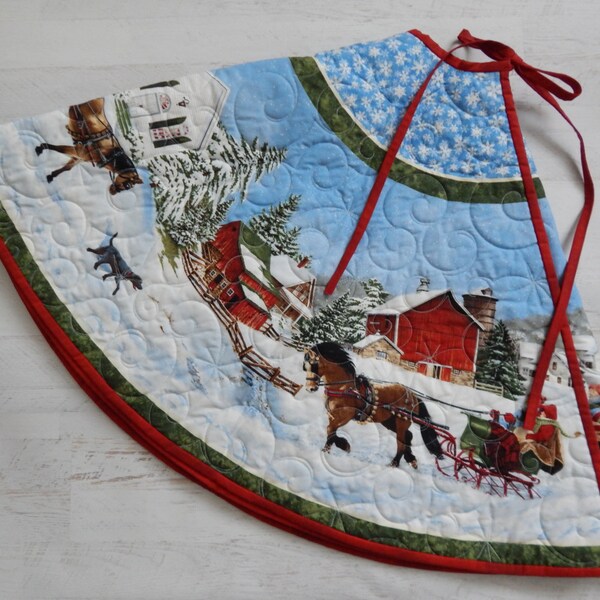 Hand Quilted Christmas Tree Skirt