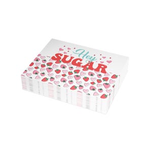 Pacote de cartões postais Hey Sugar, envelopes com estampa de morango, conjunto de papelaria, amigos por correspondência, pacote de cartões de visita, correio tradicional