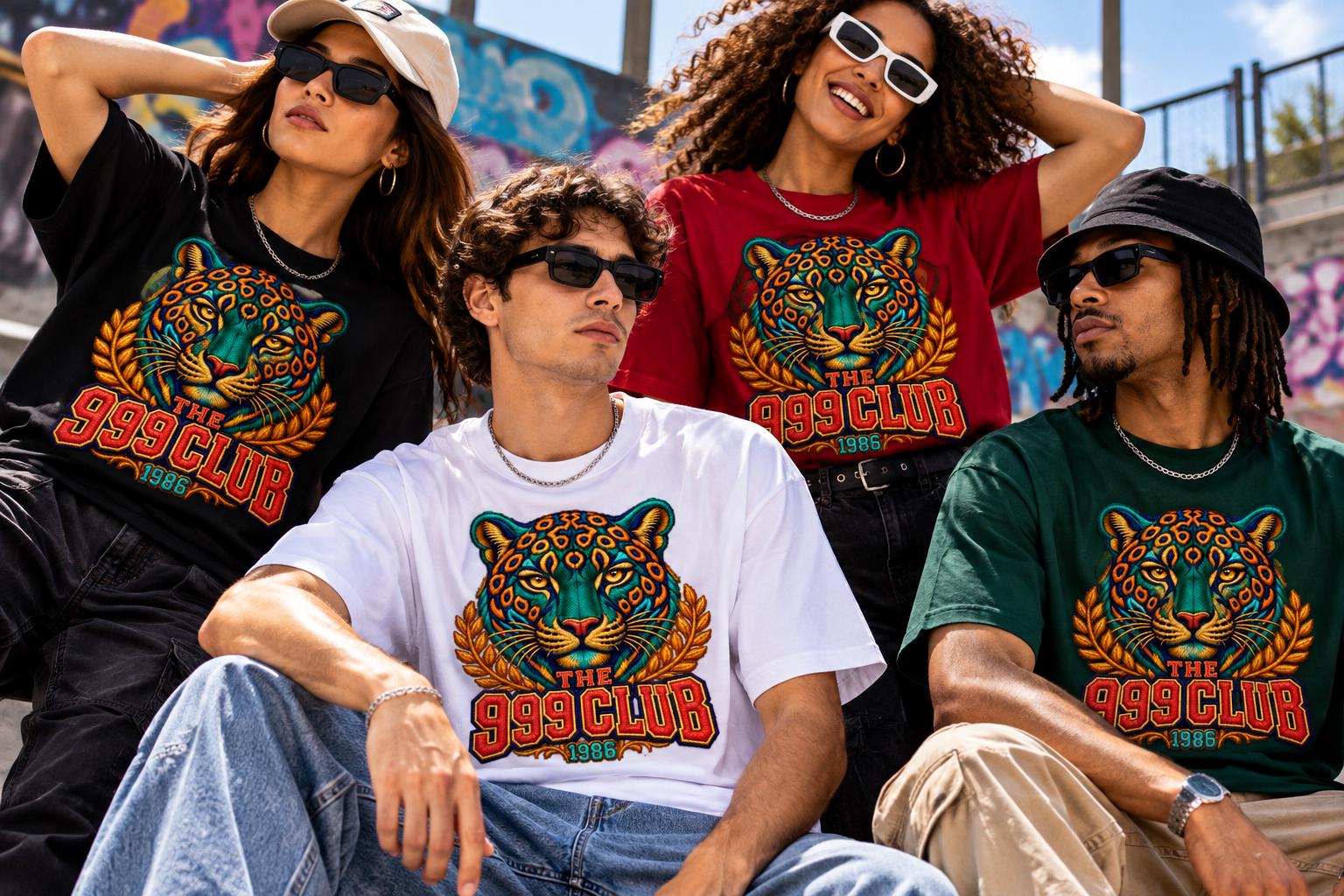 Leopard Head The 999 Club Graphic Tee | Boxy Oversized T-Shirt — THE 999 CLUB wearable art