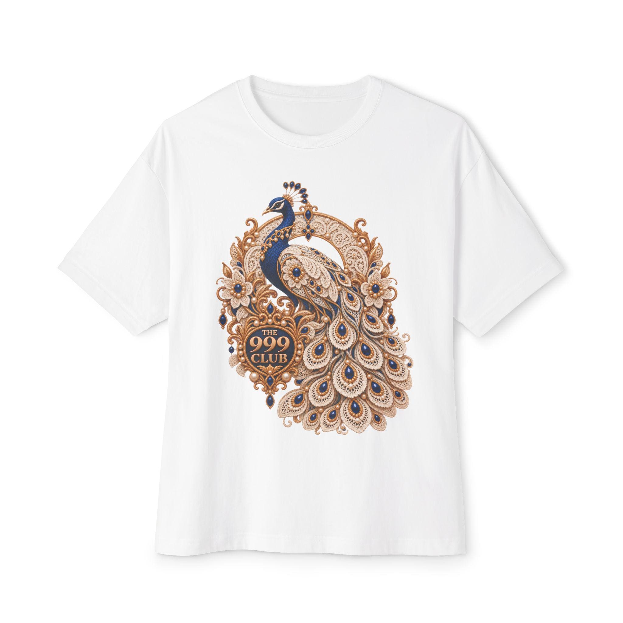 Ornate Paisley Peacock T-Shirt | The 999 Club Graphic Tee Lace Knitting — original bohemian art T-shirt design by THE 999 CLUB