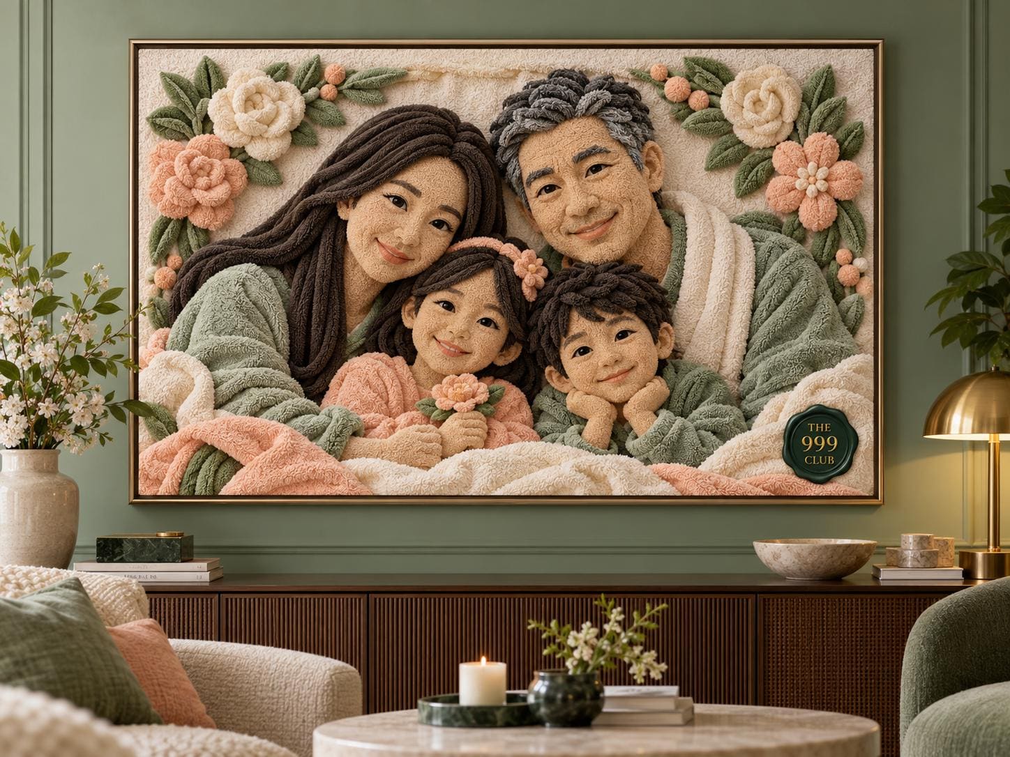 Custom towel sculpture portrait — personalized digital wall art
