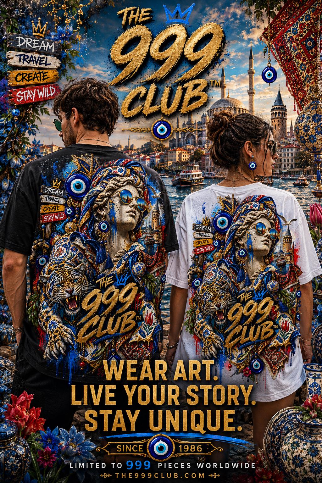 The 999 Club™ Artistic Back-Print T-Shirt: Limited Edition Wearable Art