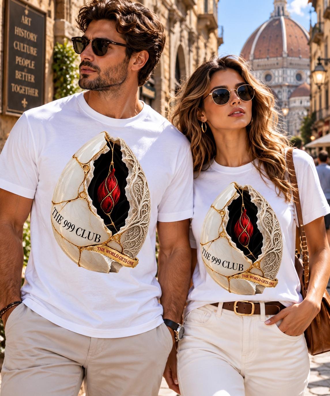 The 999 Club dragon egg Tee | White boxy t-shirt