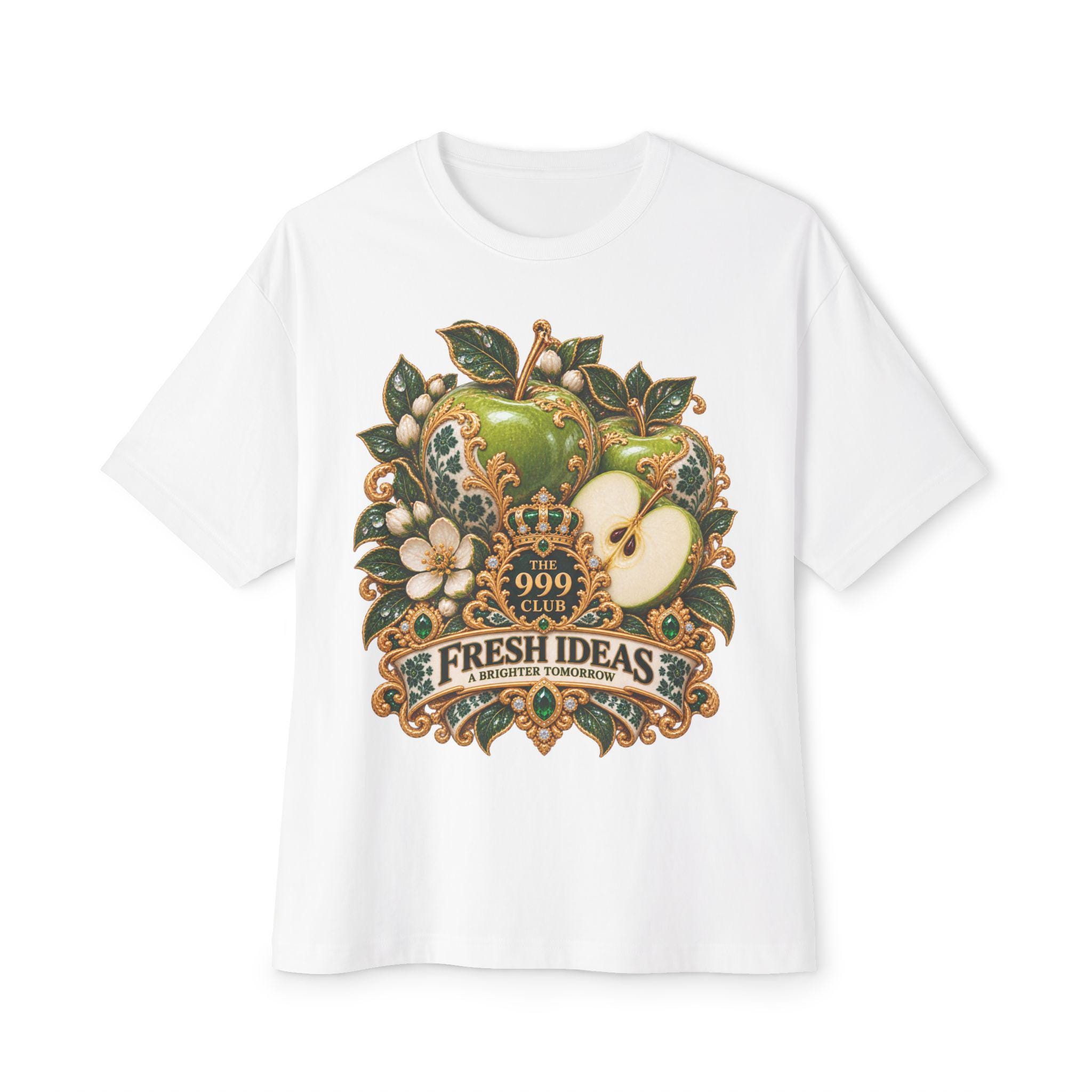 Green Apple Vintage Badge Fresh Ideas T-Shirt | Botanical Apple Graphic