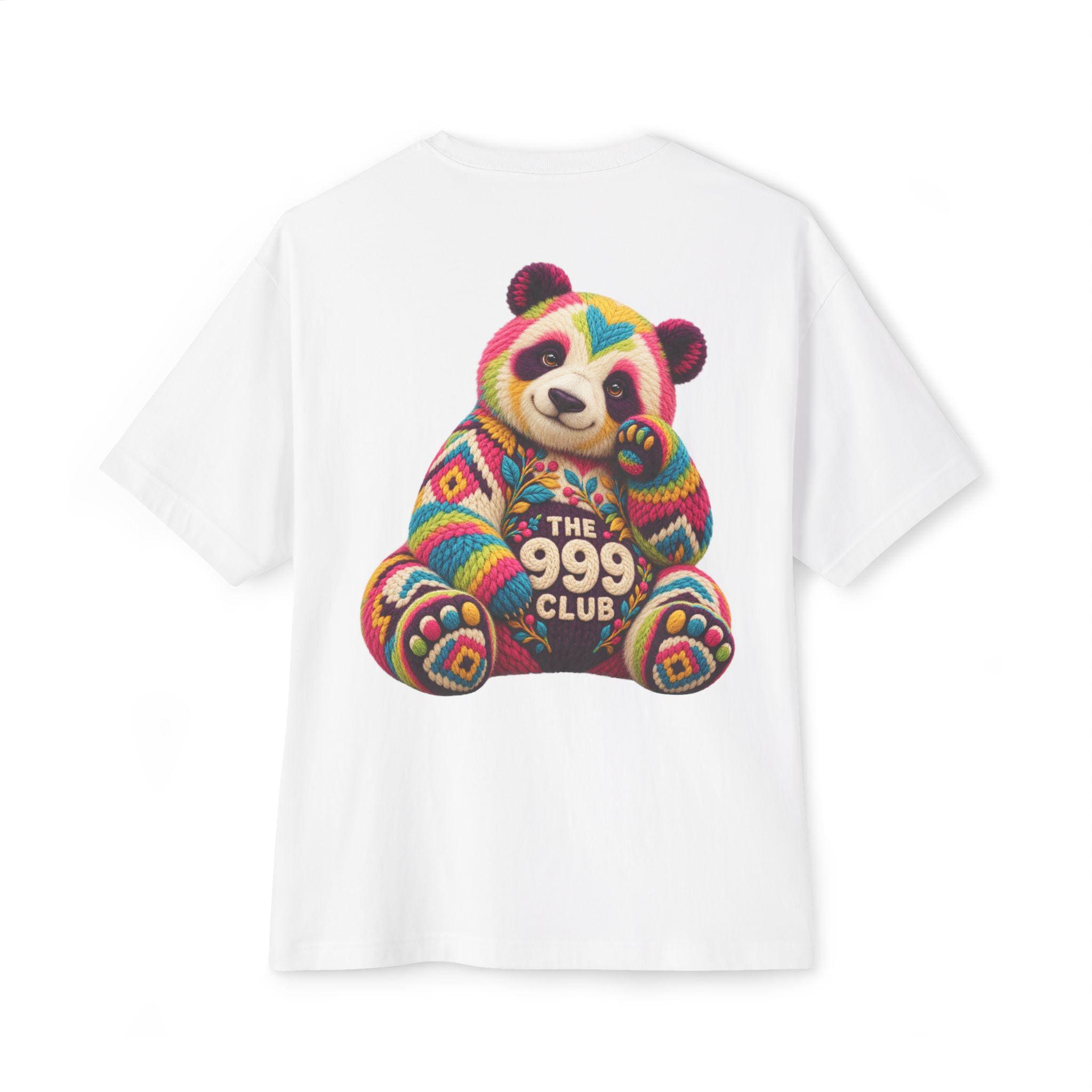 Limited Edition The 999 Club Panda T-Shirt, Embroidery, Wool Knit Inspired Art Tee — THE 999 CLUB wearable art