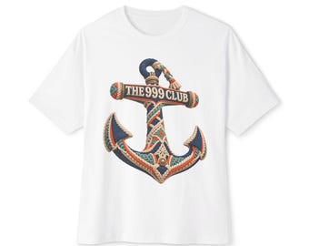 Nautical Anchor with Rope 'The 999 Club' T-Shirt | Vintage Sailor Graphic Wearable Art