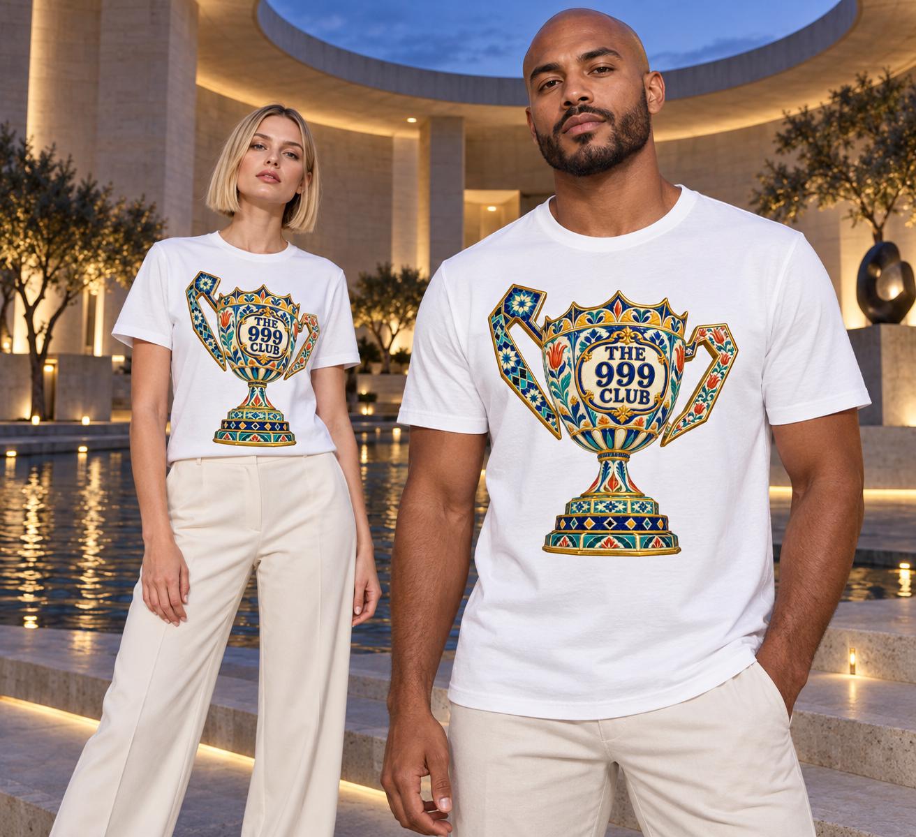 Fall Fashion, The 999 Club Trophy Tee | Decorative Trophy Graphic T-Shirt Wearable Art — THE 999 CLUB wearable art