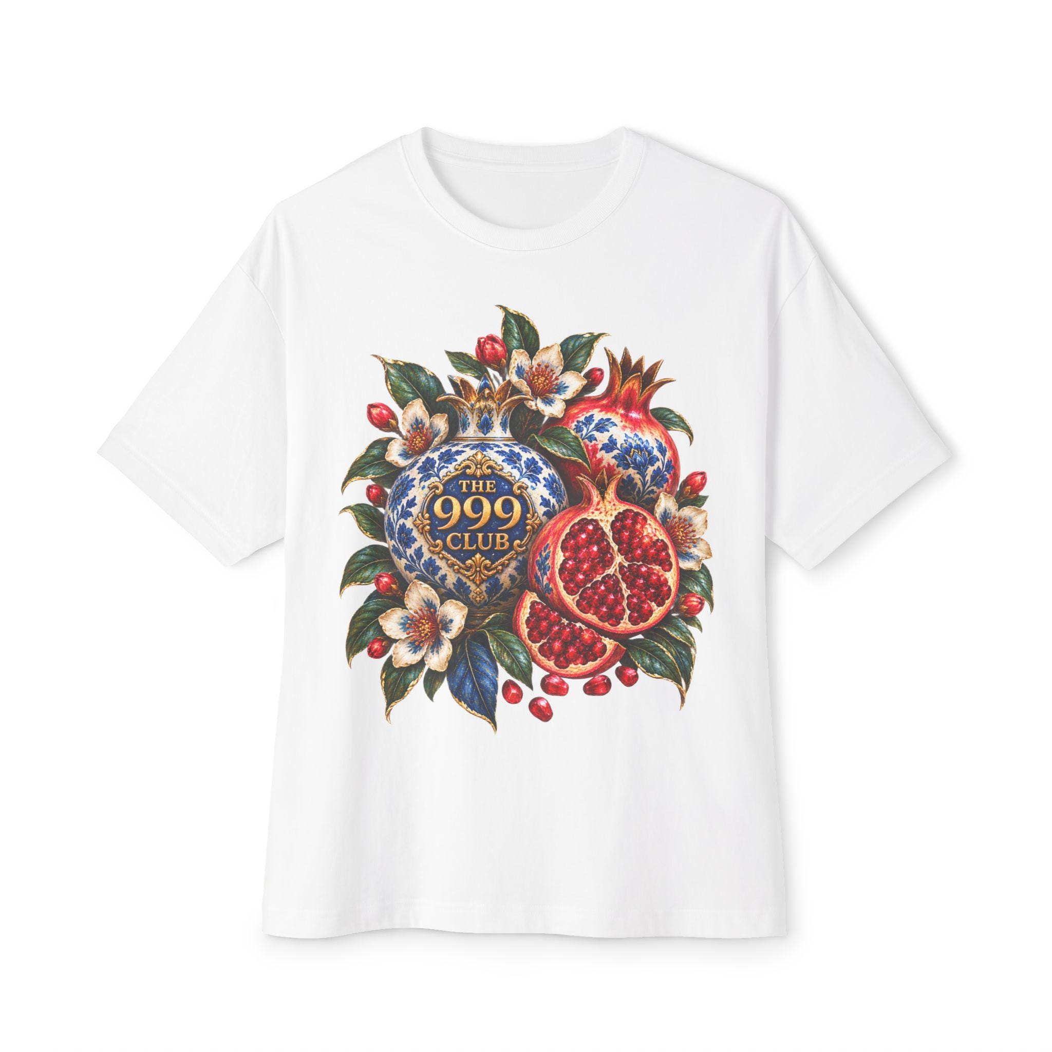 Pomegranate Floral Tee | Botanical Fruit Illustration,