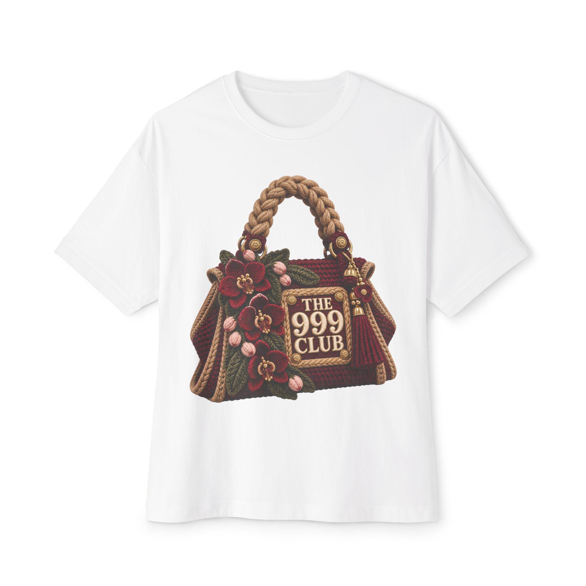 The 999 Club Handbag Illustration Tee | Vintage Purse Graphic T-Shirt Wool Knit — original bohemian art T-shirt design by THE 999 CLUB