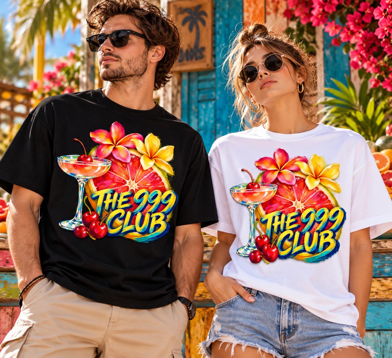 Cocktail Floral T-Shirt, Botanical Art Tee, Retro Cherry Aesthetic, Wearable Art, Artistic Streetwear, Summer Fashion, Unisex Casual Shirt — THE 999 CLUB wearable art
