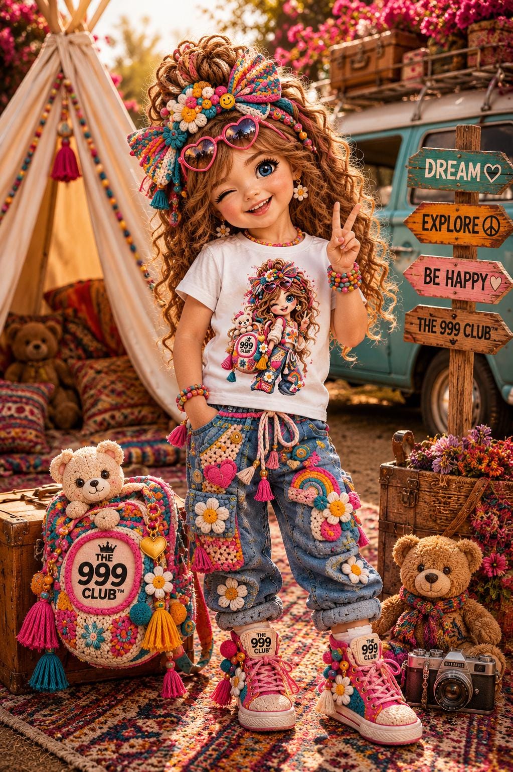 Hand-Drawn Character Toddler Tee, Playful Kids Apparel, Breathable Cotton Tee