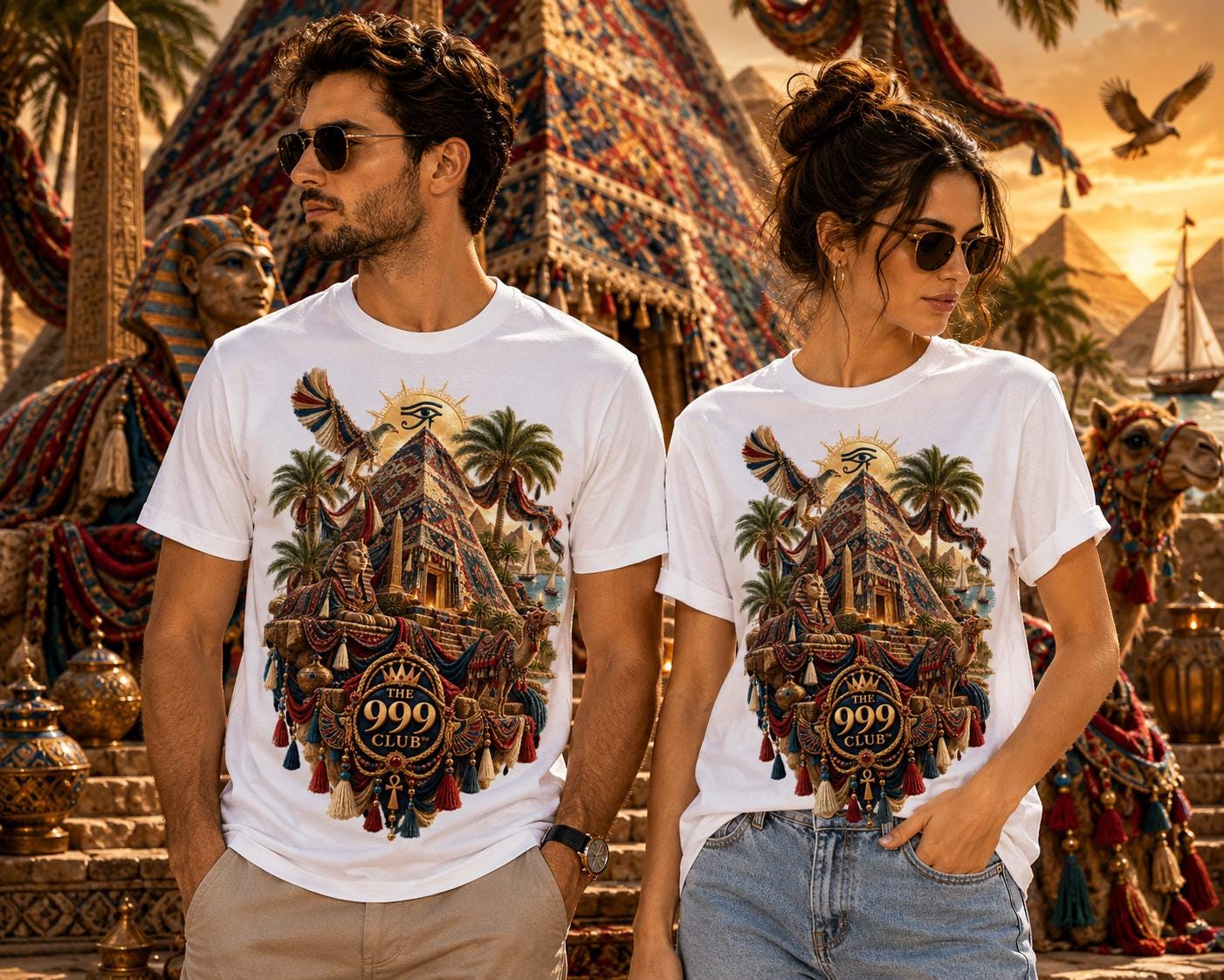 Avant Garde Graphic Tee, Coastal Wanderer Art, White Cotton ShirtT-Shirt, Design Tee, Personalized Tshirt, Carpet Design, Pramount, Camel