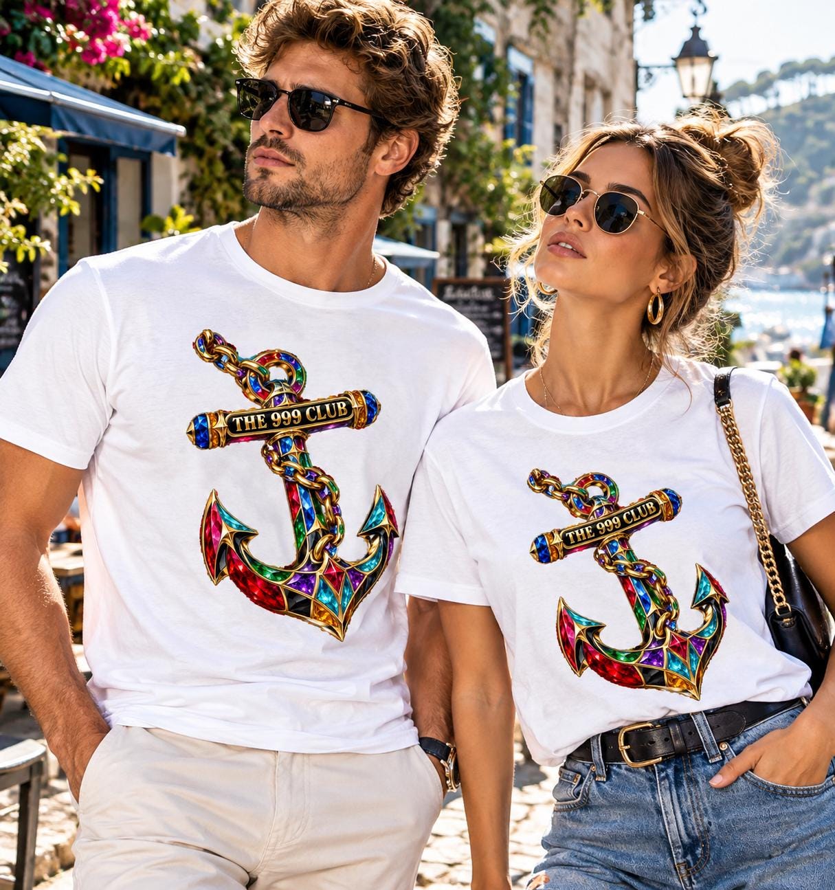 Fall Fashion, Stained Glass Anchor tee | Anchor Shirt Wearable Art — THE 999 CLUB wearable art