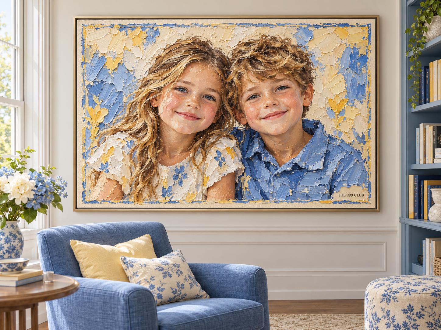 Custom oil painting portrait — personalized digital wall art