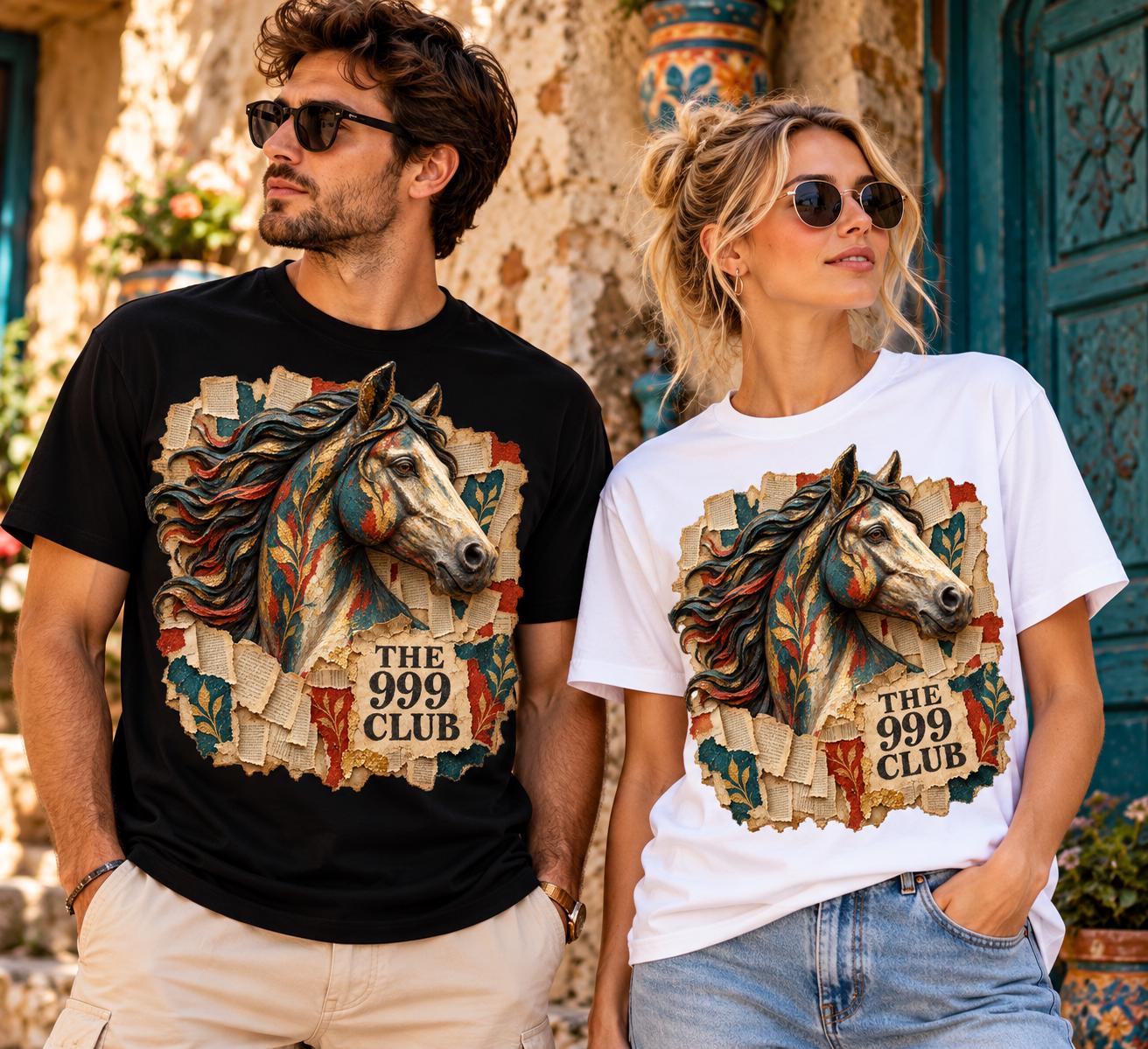 Horse Oil Painting T-Shirt, Equestrian Art Tee, Wearable Art, Artistic Horse Shirt, Casual Everyday Wear, Birthday Gift for Horse Lovers — THE 999 CLUB wearable art
