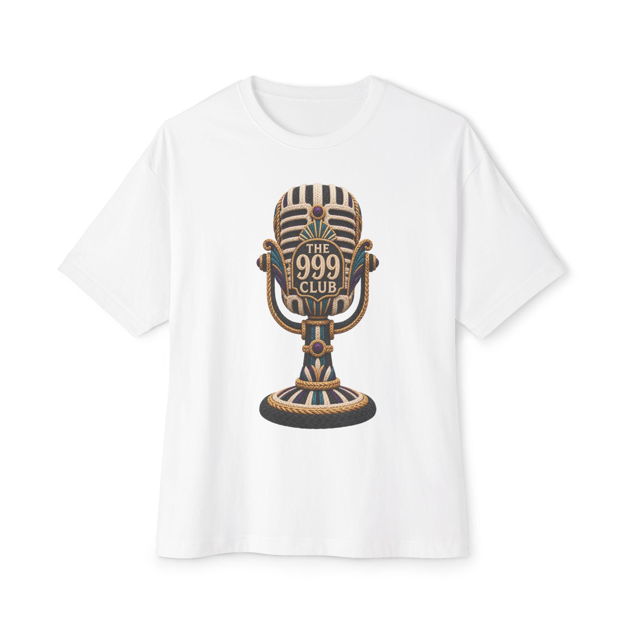 Vintage Microphone 'The 999 Club' Tee | Retro Radio Graphic T-Shirt Wearable Art — THE 999 CLUB wearable art