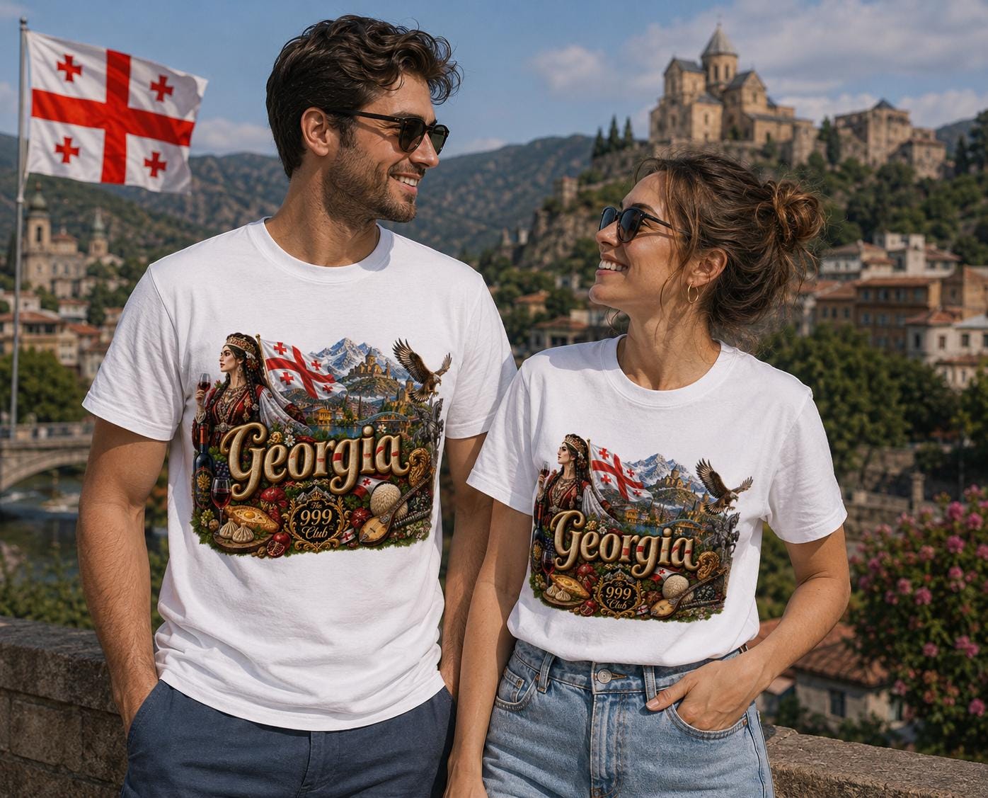 Georgia Heritage Tee: Mountain, Eagle, Flag, Botanicals (Boxy Fit)