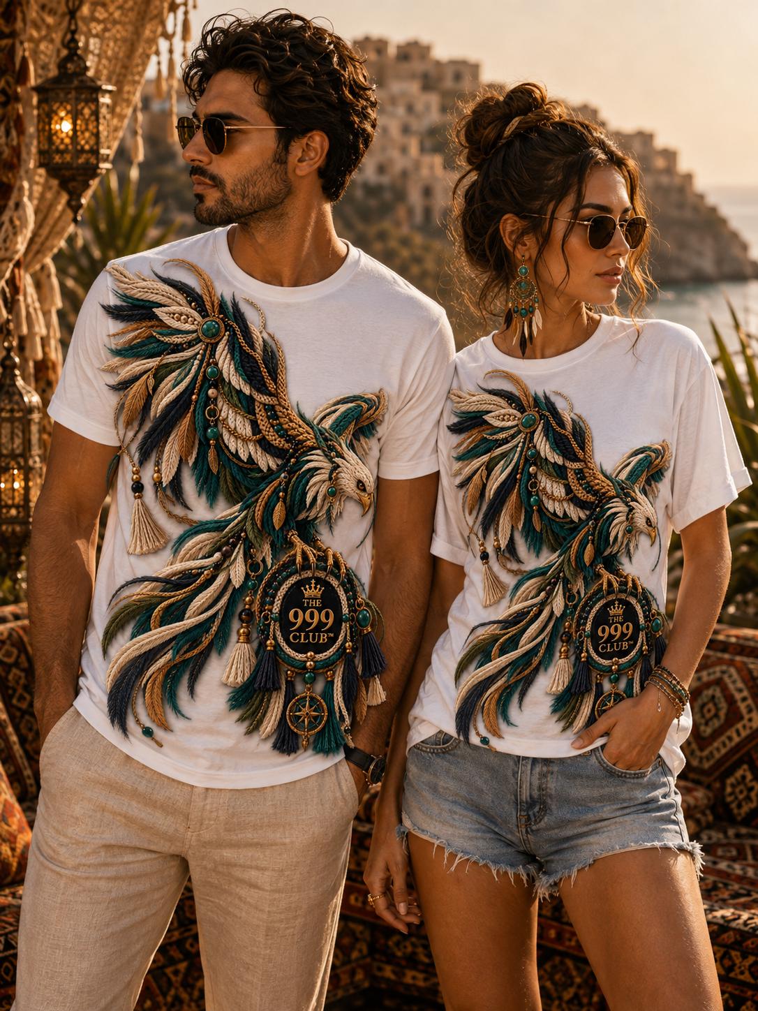 Bohemian Eagle Graphic T-Shirt, Custom Design Tee, Alternative Fashion (Unisex), Daily Tee