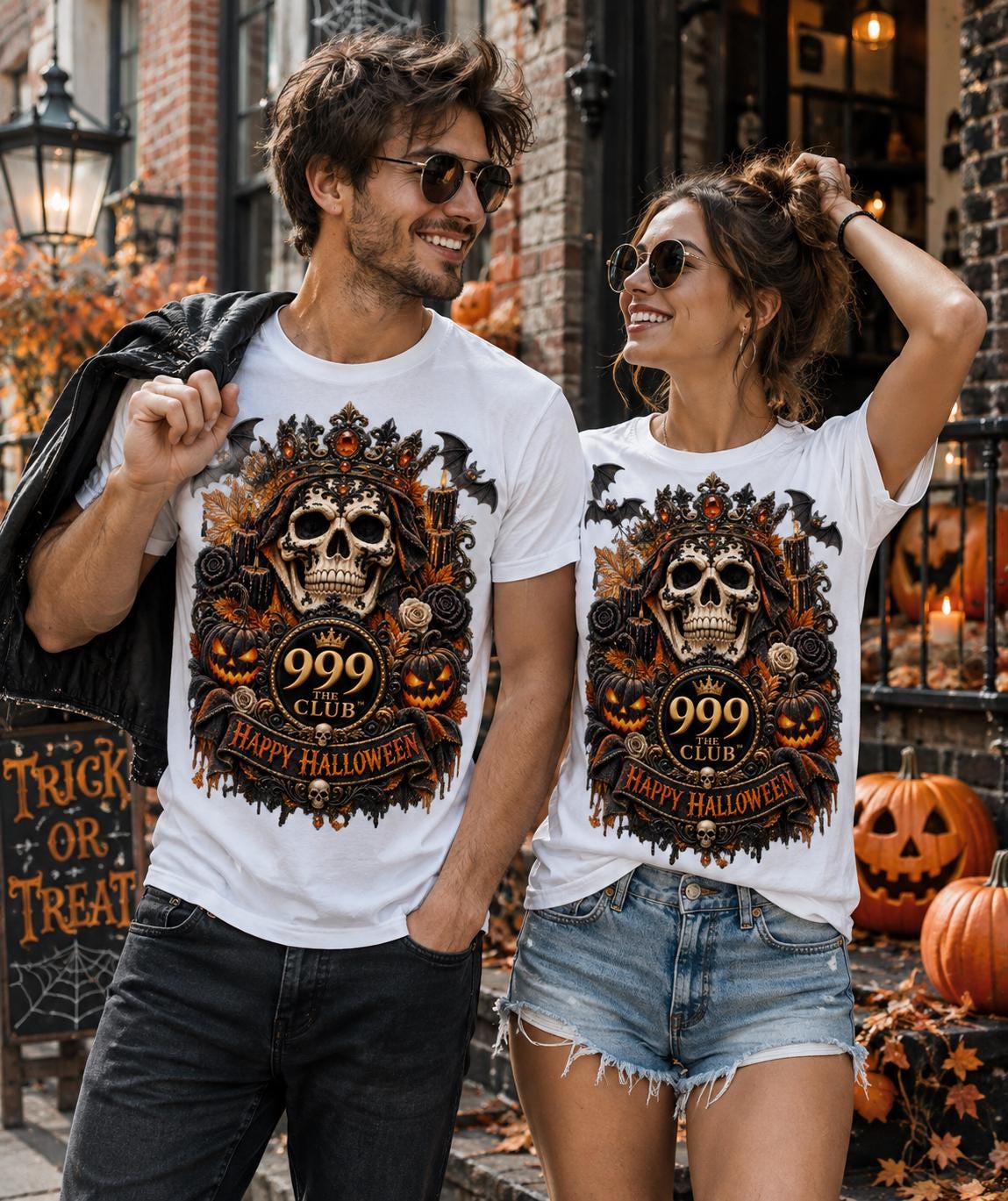 Skull Crown Halloween Tee | Street Style Graphic Tee