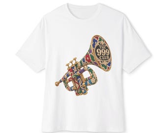Floral Vintage Trumpet The 999 Club Tee Wearable Art