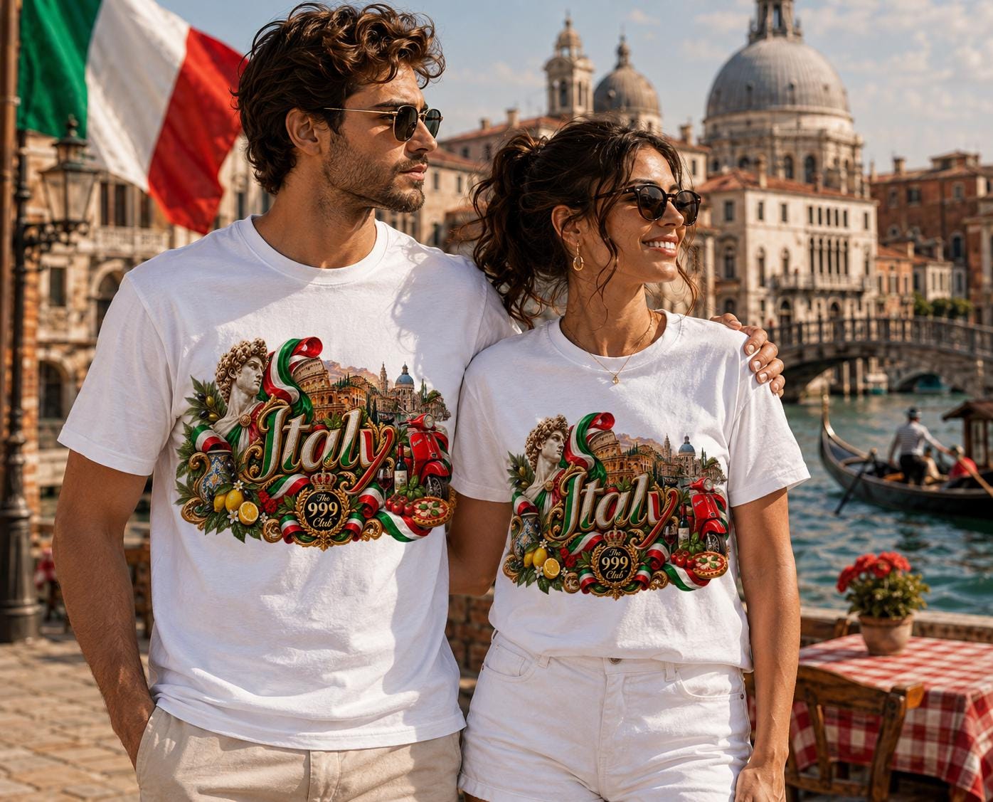 Italy Inspired Graphic Tee: Mediterranean Art, Roman Heritage, Travel Gift