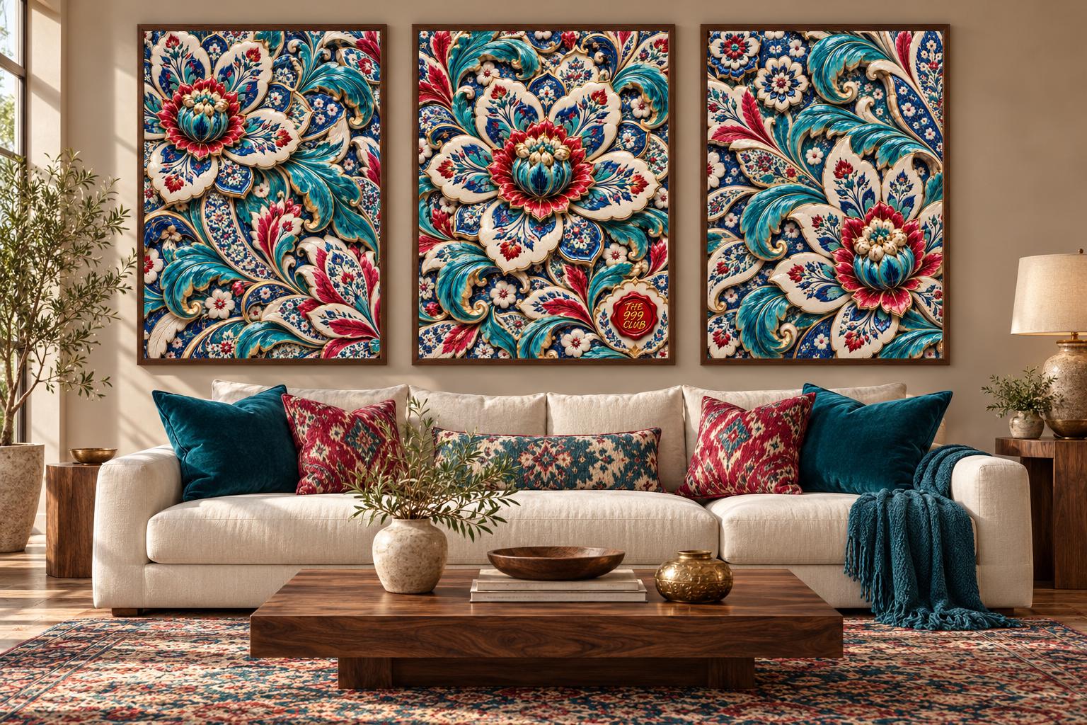 Bohemian Floral Canvas Poster, Wildflower Wall Art Print, Earth Tone Botanical Artwork, Vintage Flower Decor for Zen Living Room and Bedroom — THE 999 CLUB digital wall art