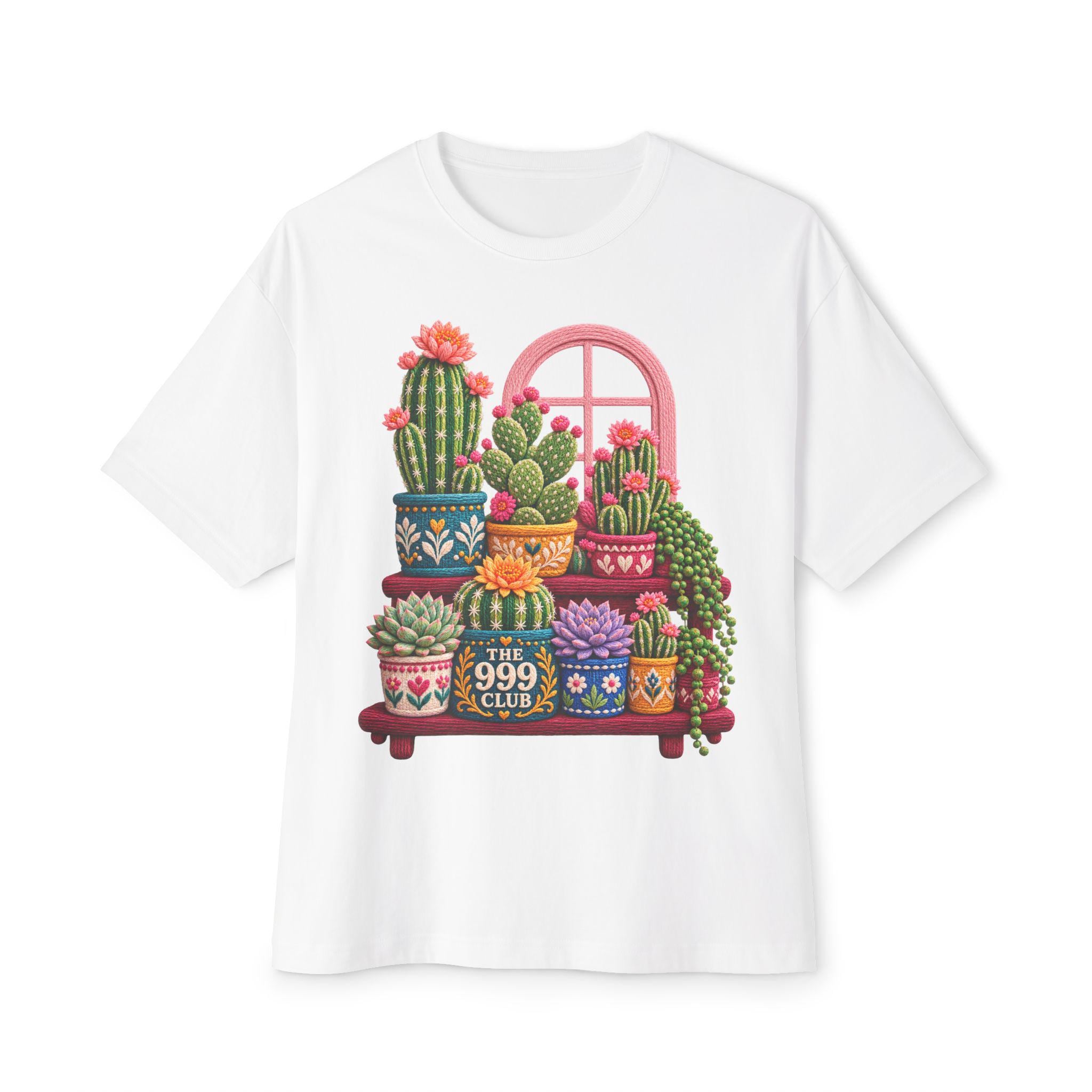 Potted Cactus Succulent Illustration Tee | The 999 Club Plant Graphic — THE 999 CLUB wearable art