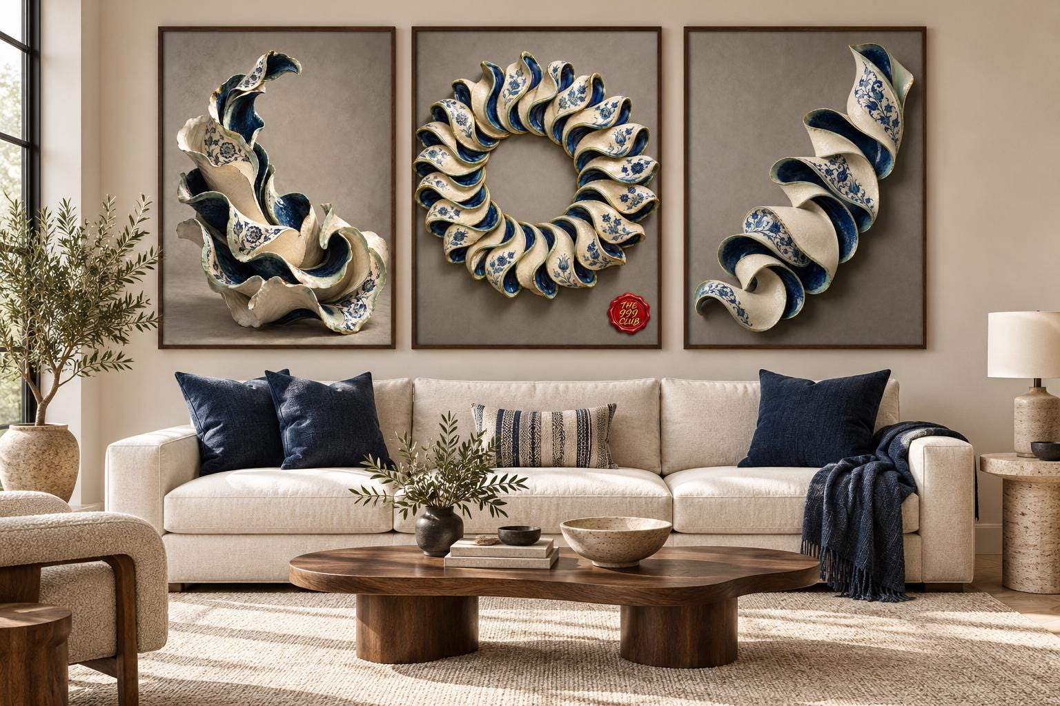 Porcelain Art Wall Poster, Elegant Ceramic Inspired Artwork, Decorative Porcelain Panel Print, Luxury Gallery Wall Decor, Timeless Home Arts — THE 999 CLUB digital wall art