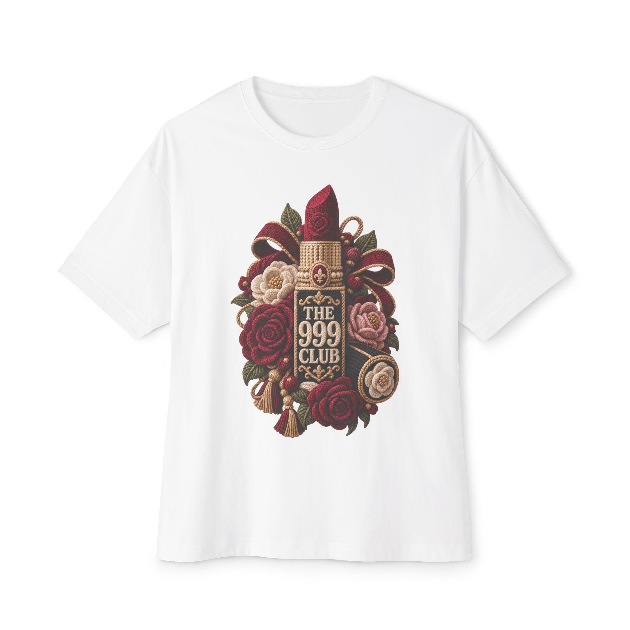 Wearable Art The 999 Club lipstick and roses T-Shirt | Graphic Tee — THE 999 CLUB wearable art