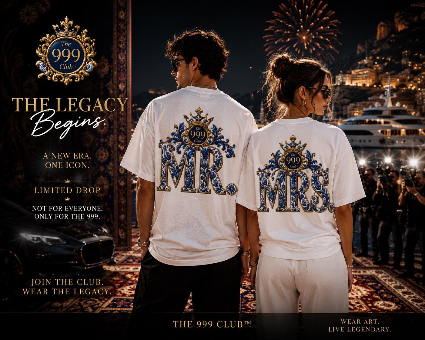 Mr. & Mrs. Oversized Cotton T-Shirt: Street Style Couple Gift Birthday Gift Ideas