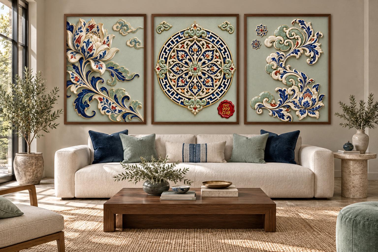 Raised Porcelain Art Poster, Embossed Ceramic Relief Wall Art, Textured Porcelain Artwork, Elegant Luxury Home Decor, Fine Art Wall Print — THE 999 CLUB digital wall art