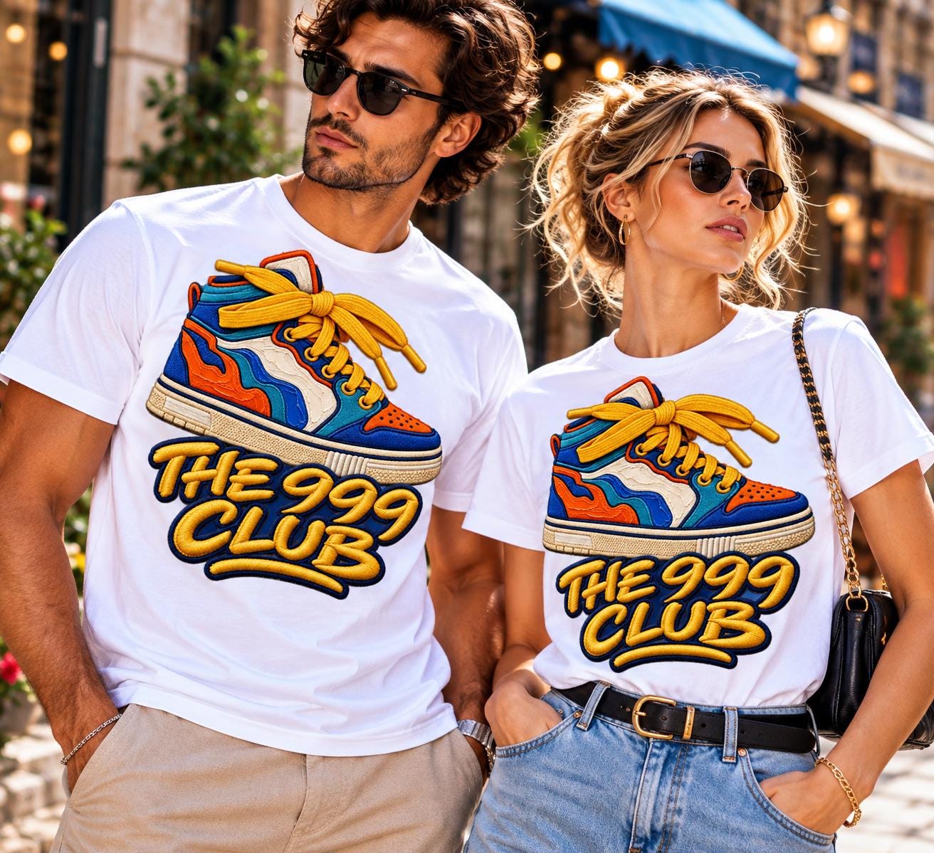 Colorful Retro Sneaker The 999 Club T-Shirt | Streetwear Graphic Tee — THE 999 CLUB wearable art