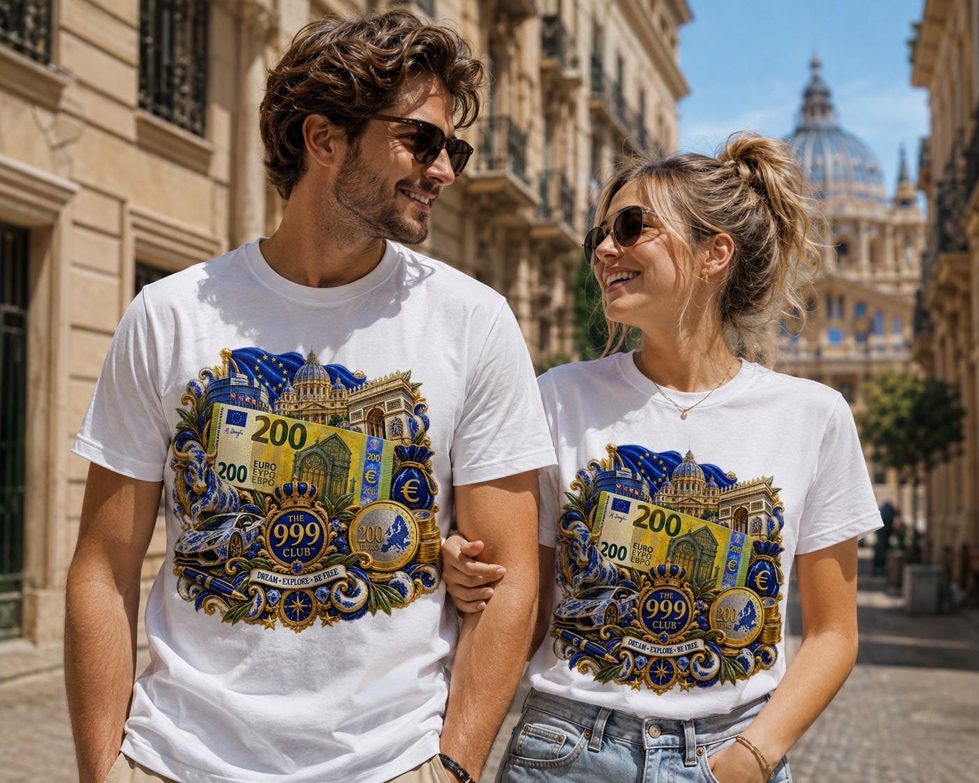 Euro Banknote Collage T-Shirt | 200 Euro Design Vintage T Shirt Custom Graphic T Shirt Unisex Trendy Tee Modern Streetwear Personalized