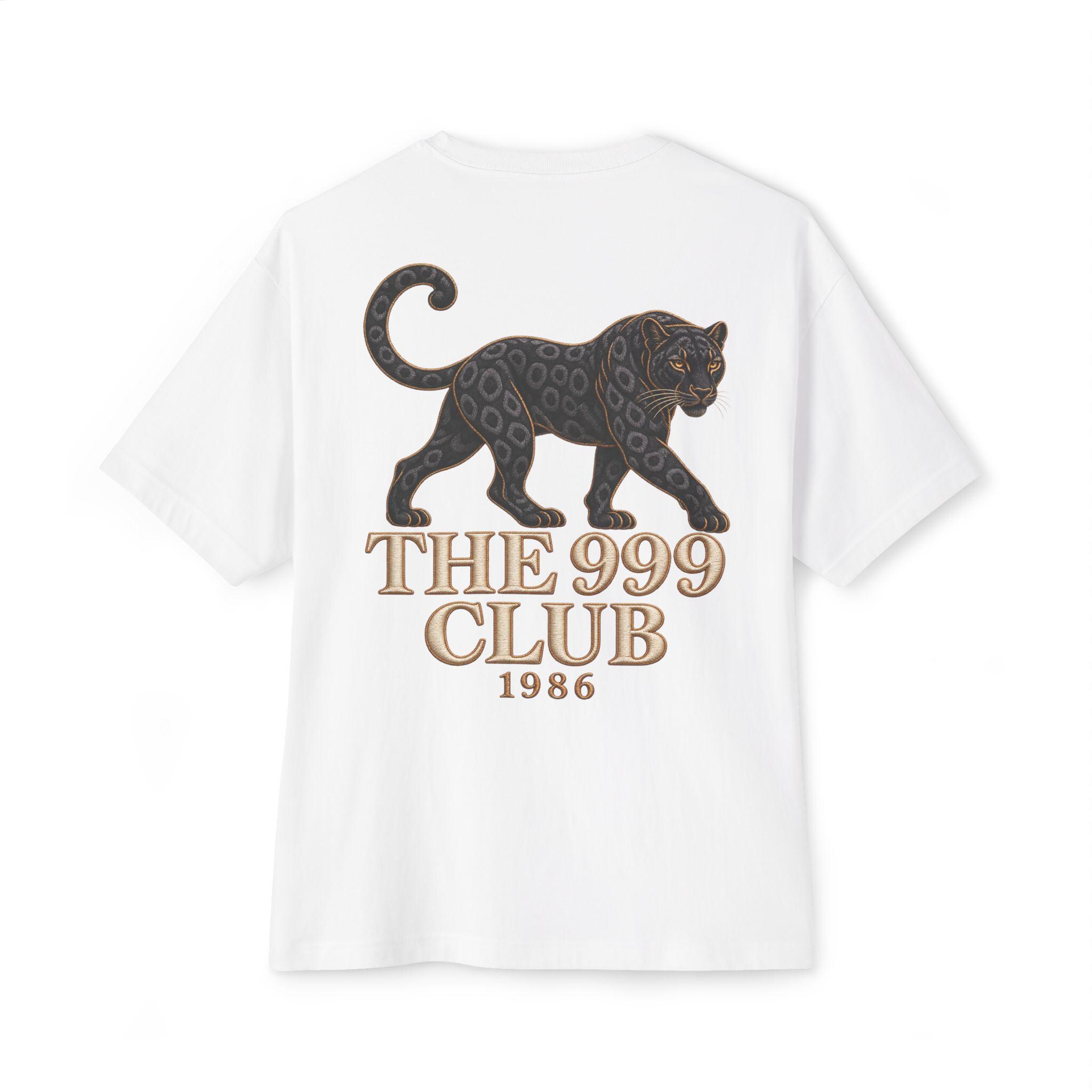 Limited Edition 999 Club Oversized Tee, Vintage Leopard Art (1986) — THE 999 CLUB wearable art