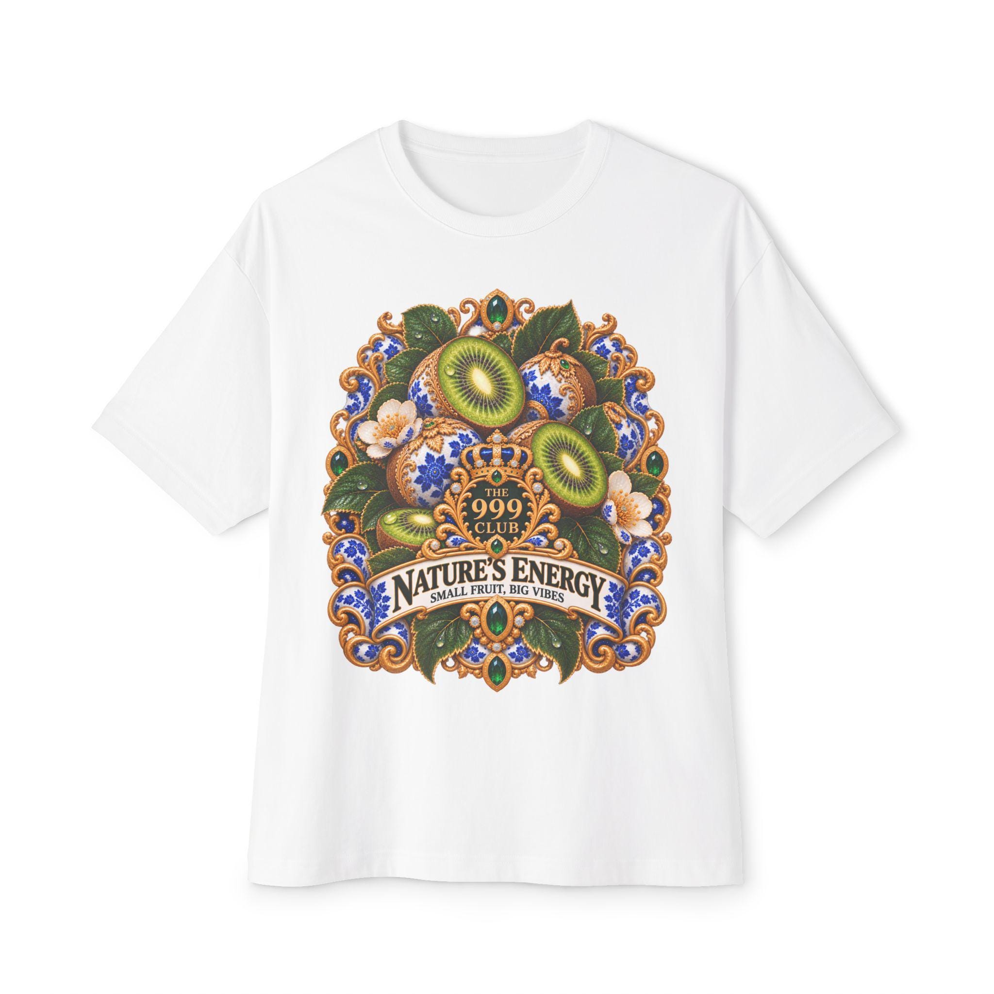 Nature's Energy Kiwi Illustration T-Shirt | Fruit Botanical Graphic Tee